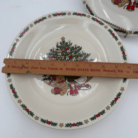 Vtg Dinner Plates in O Christmas Tree by Ten Strawberry Street Set of 4 - Picture 3 of 9